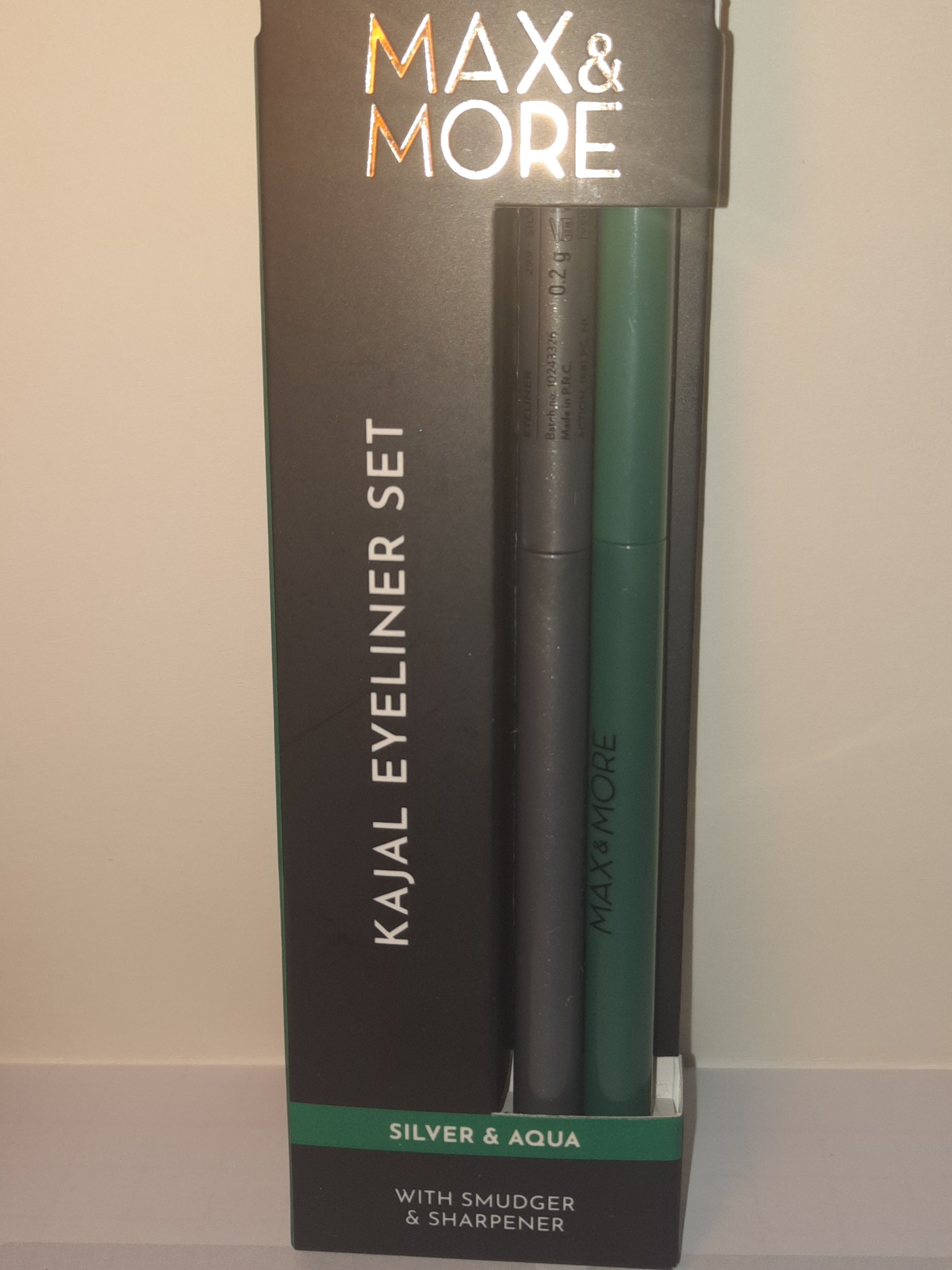 Max & More Kajal Eyeliner Set nella variante colore Silver & Aqua.